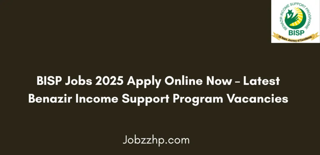 BISP Jobs 2025 Apply Online Now Latest Benazir Income Support Program Vacancies